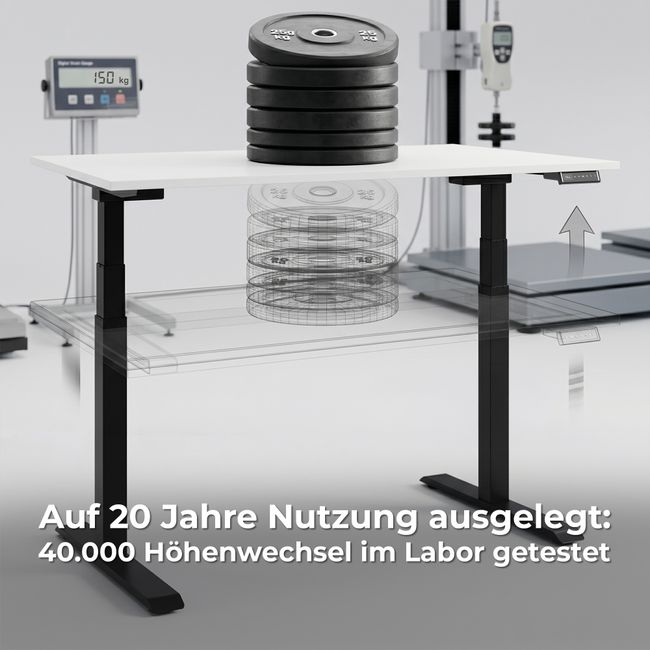 TELDRA Pro, 2-Motoren-Schreibtisch | 1200 - 2000 mm, elektrisch höhenverstellbar, Wildeiche