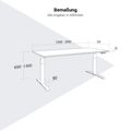 TELDRA Pro, 2-Motoren-Schreibtisch | 1200 - 2000 mm, elektrisch höhenverstellbar, Wildeiche - 6 Thumbnail Image