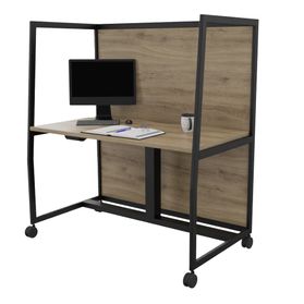 WARIANT Schreibtisch mit hoher Abschirmung | 1070-1270 x 1400 mm, elektrisch höhenverstellbar