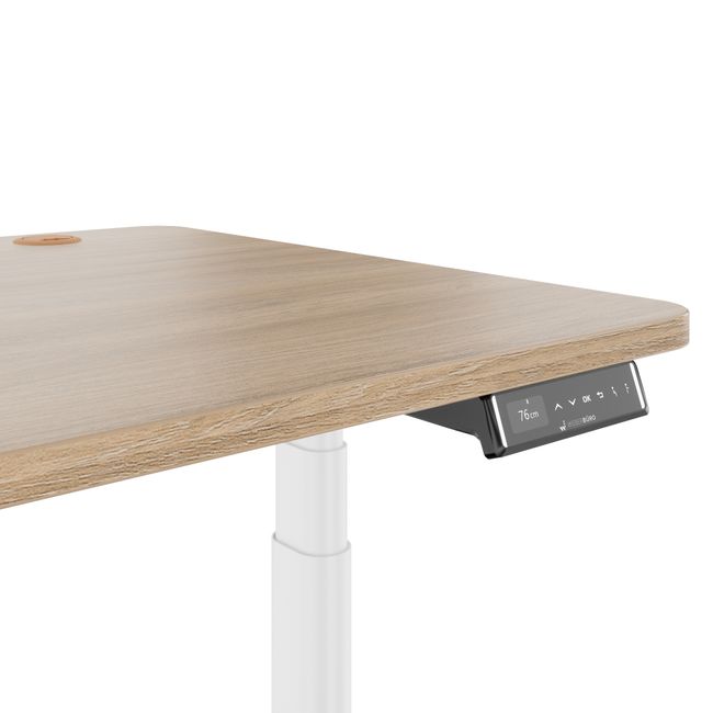 TELDRA Pro Curve, 2-Motoren-Schreibtisch | 1200-2000 mm, elektrisch höhenverstellbar, Bernsteineiche