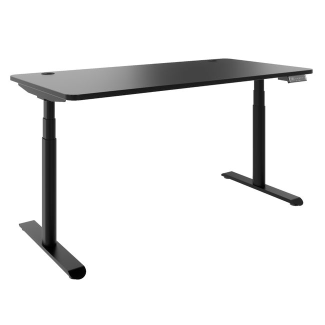 TELDRA Pro Curve, 2-Motoren-Schreibtisch | 1200-2000 mm, elektrisch höhenverstellbar, Schwarz
