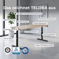TELDRA Pro Curve, 2-Motoren-Schreibtisch | 1200-2000 mm, elektrisch höhenverstellbar, Schwarz