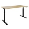 TELDRA Pro Curve, 2-Motoren-Schreibtisch | 1600-2000 mm, elektrisch höhenverstellbar, Echtholzfurnier Eiche