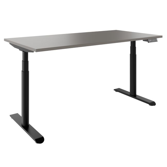 TELDRA Pro Curve, 2-Motoren-Schreibtisch | 1600-1800 mm, elektrisch höhenverstellbar, Cubanitgrau