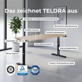TELDRA Pro Curve, 2-Motoren-Schreibtisch | 1600-2000 mm, elektrisch höhenverstellbar, Wildeiche