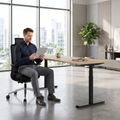 TELDRA Pro Curve, 2-Motoren-Schreibtisch | 1600-2000 mm, elektrisch höhenverstellbar, Wildeiche