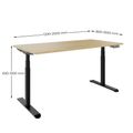 TELDRA Pro Curve, 2-Motoren-Schreibtisch | 1600-2000 mm, elektrisch höhenverstellbar, Linoleum Charcoal