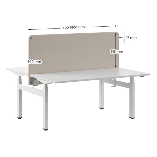 FONO Akustik-Tischtrennwand für MOTION Bench | 600 mm hoch, viele Farben
