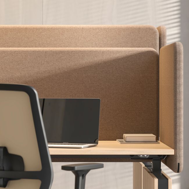 FONO Akustik-Tischtrennwand für MOTION Bench | 600 mm hoch, viele Farben