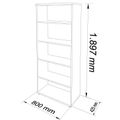 UNI Armoire d'étagère | 5 oh, 800 x 1897 mm, érable - 8 Thumbnail Image