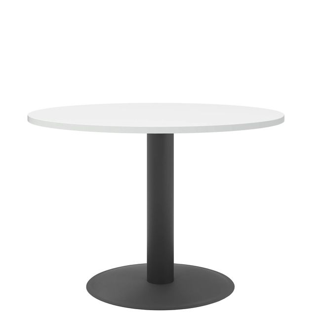 OPTIMA Besprechungstisch | Rund, Gestell Anthrazit, Ø 1000 mm, Weiß
