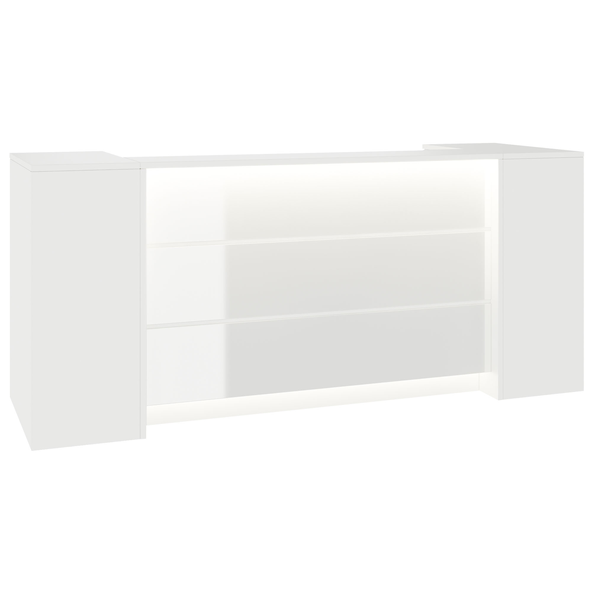 Novum reception counter | 2000-2400 mm, multicolor LED lighting, white - 2 Main Image