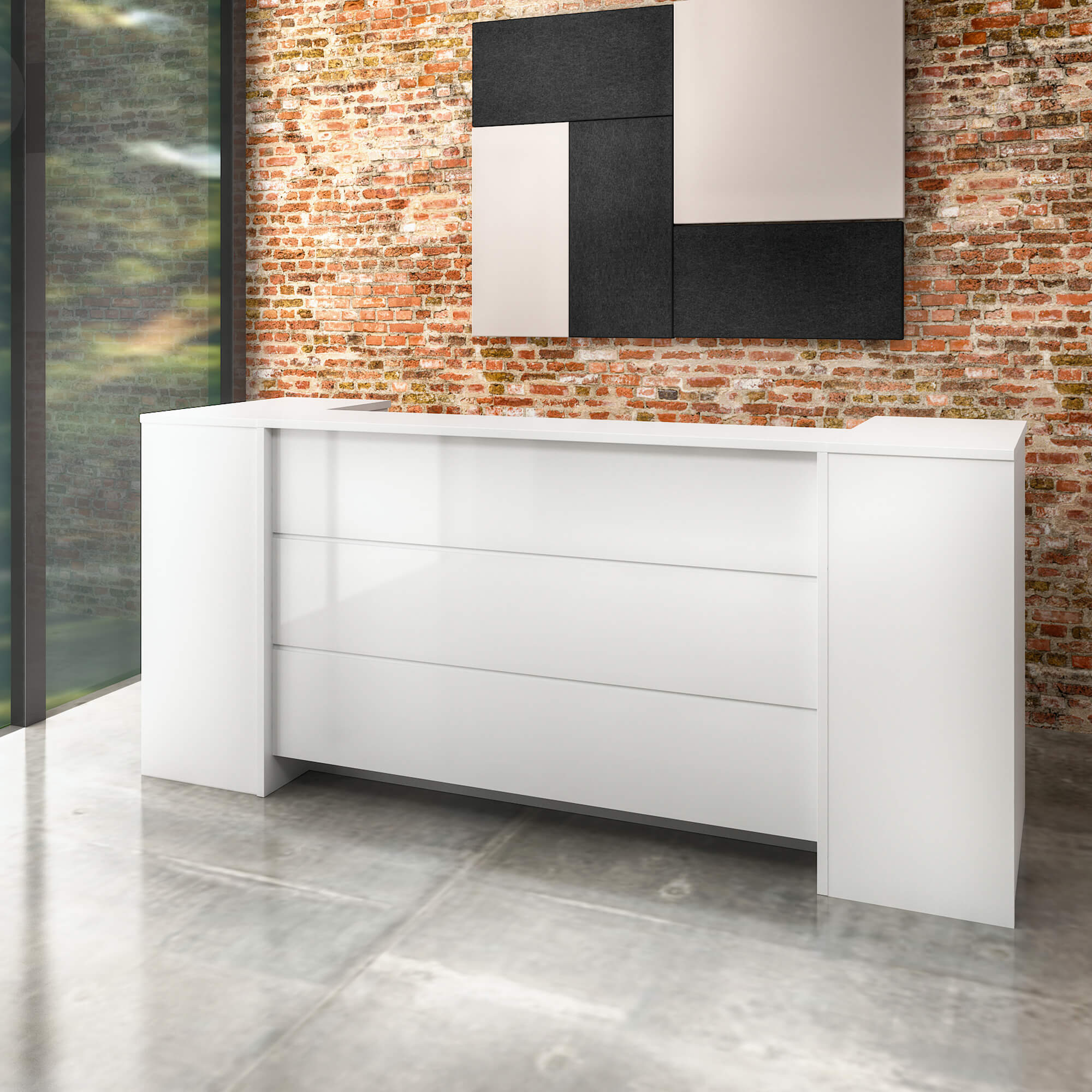 Novum reception counter | 2000-2400 mm, multicolor LED lighting, white - 1 Main Image