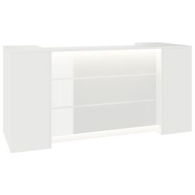 NOVUM Empfangstheke | 2000 - 2400 mm, Multicolor-LED-Beleuchtung, Weiß