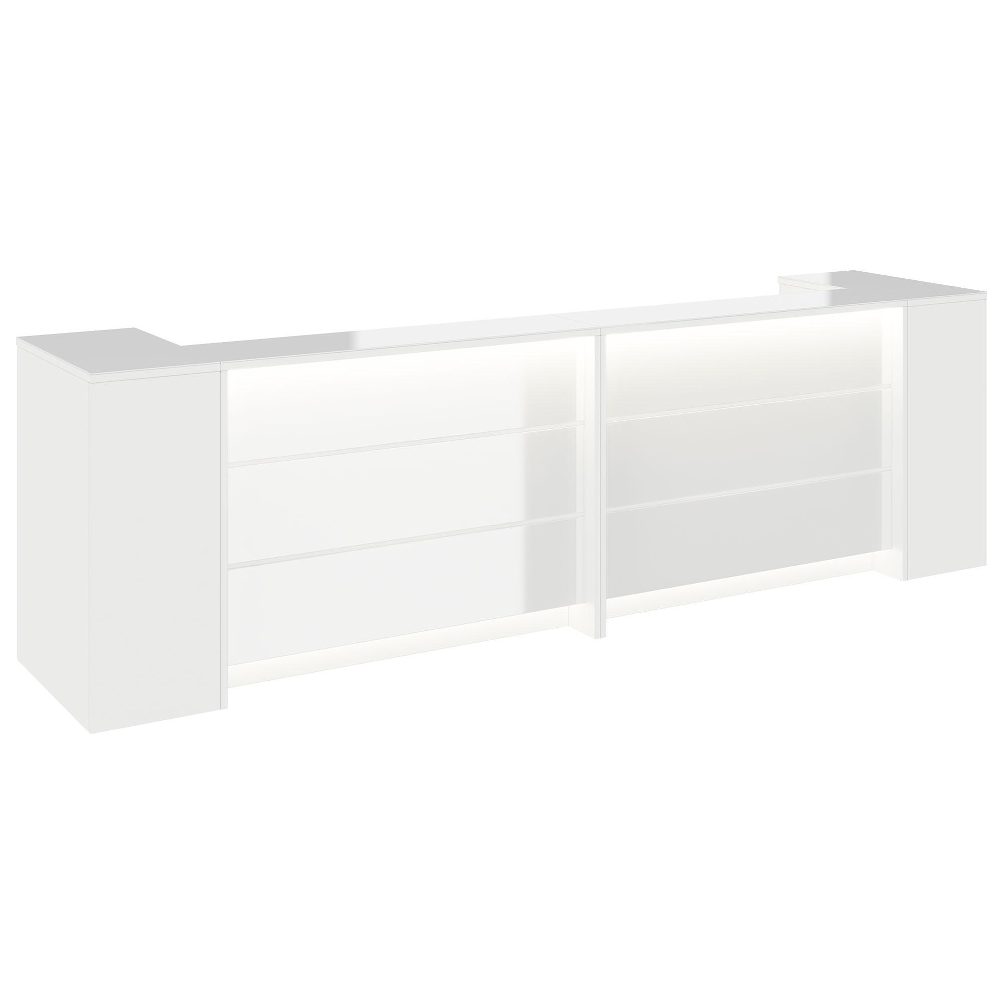 Novum reception counter | 3200-4000 mm, multicolor-LED lighting, white - 1 Main Image