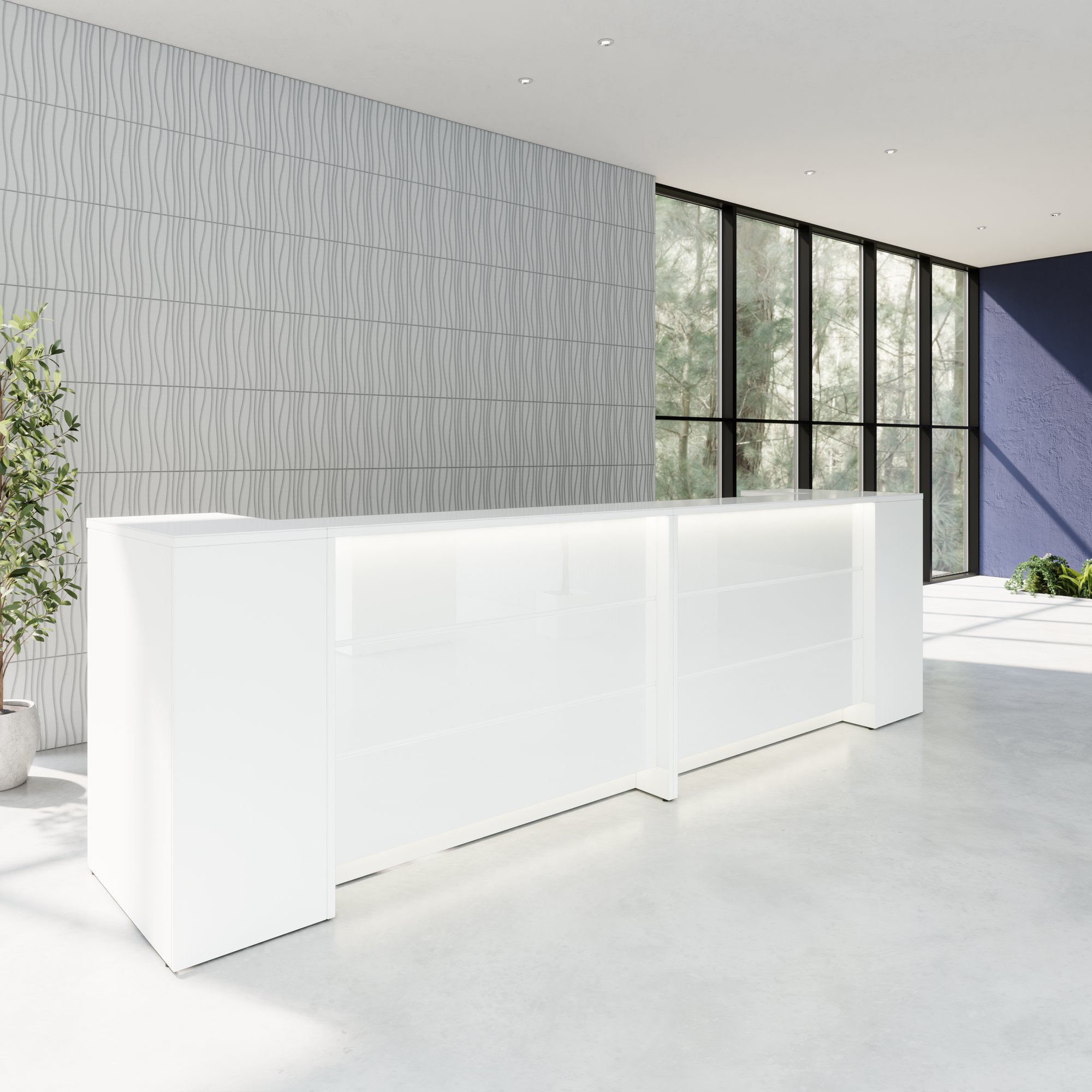 Novum reception counter | 3200-4000 mm, multicolor-LED lighting, white - 11 Main Image