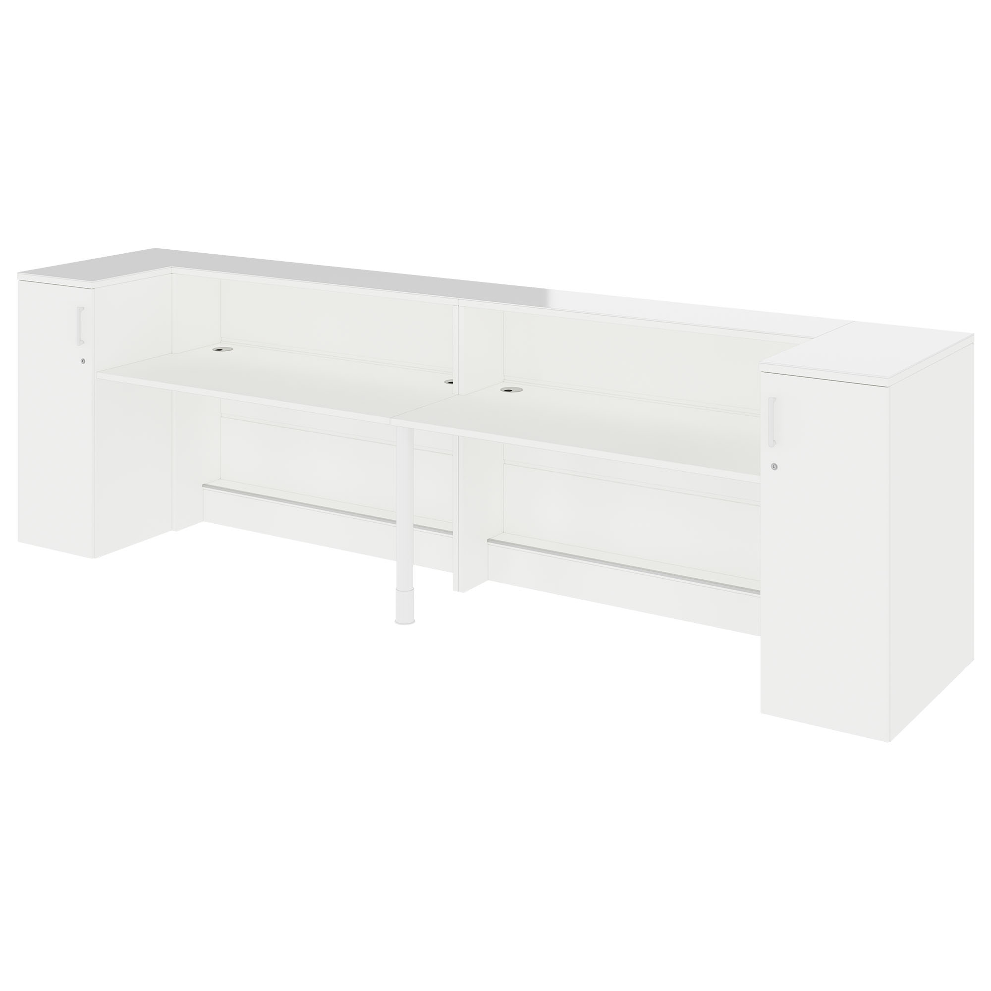 Novum reception counter | 3200-4000 mm, multicolor-LED lighting, white - 2 Main Image