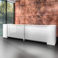 NOVUM Empfangstheke | 3200 - 4000 mm, Multicolor-LED-Beleuchtung, Weiß