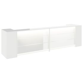 NOVUM Empfangstheke | 3200 - 4000 mm, Multicolor-LED-Beleuchtung, Weiß
