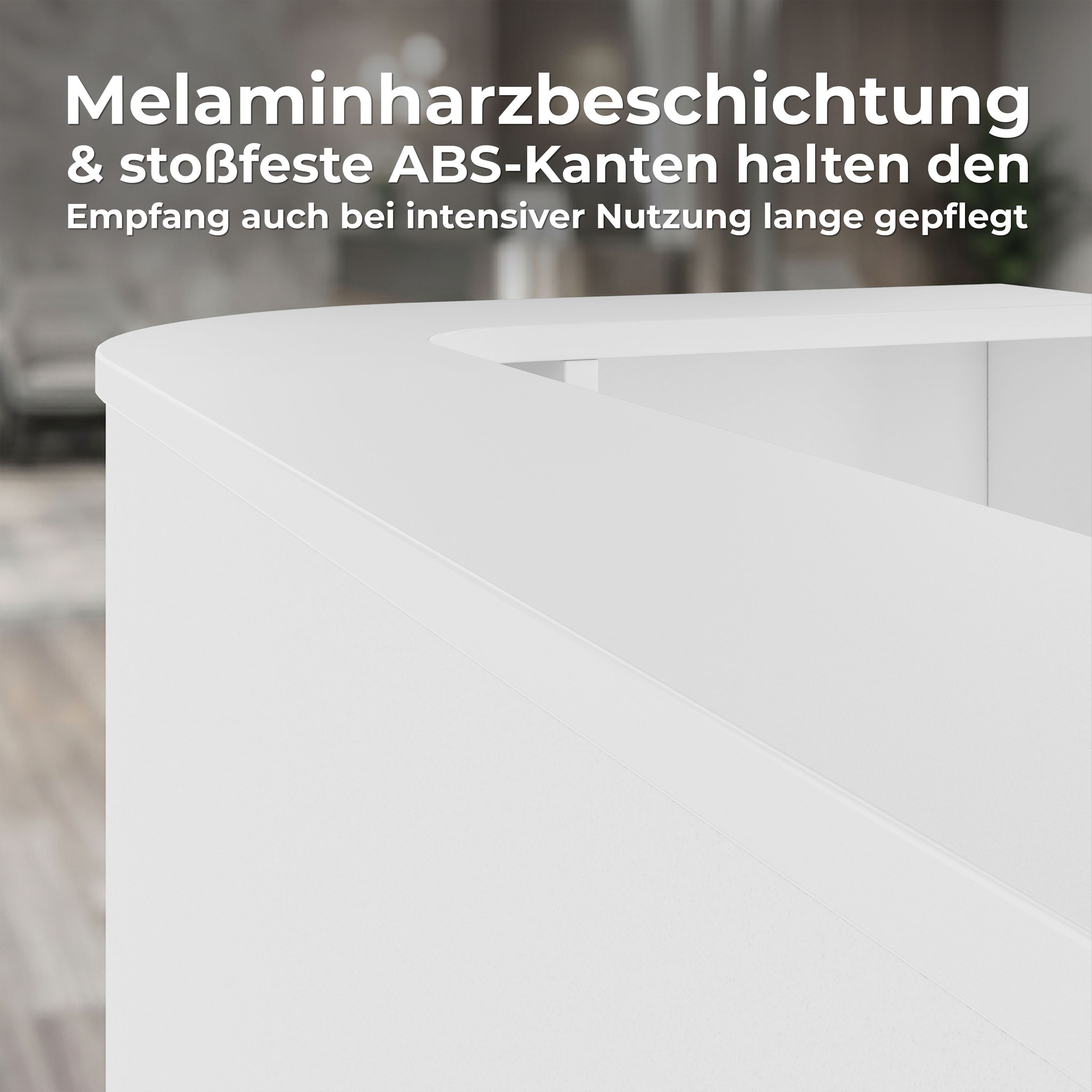 COSY Empfangstheke | 2000 x 800 mm, Weiß - 14 Main Image