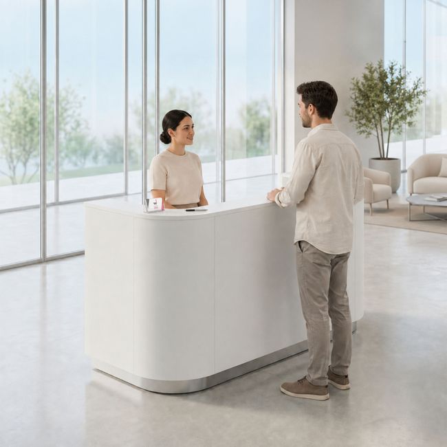 COSY Empfangstheke | 2000 x 800 mm, Weiß