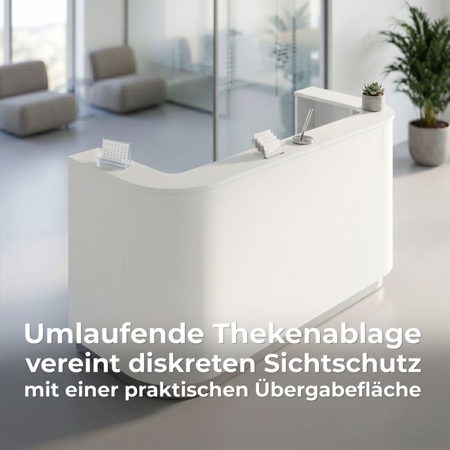 COSY Empfangstheke | 2000 x 800 mm, Weiß