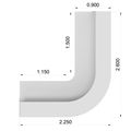 TERA reception desk | 2600 x 2250 mm, cappuccino - 4 Thumbnail Image