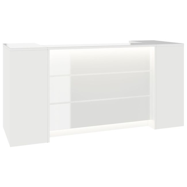 NOVUM Empfangstheke | 2000 - 2400 mm, Multicolor-LED-Beleuchtung, Weiß