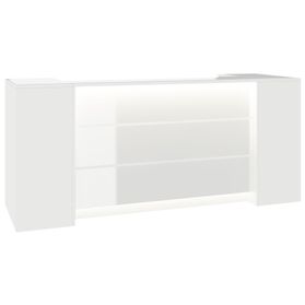 NOVUM Empfangstheke | 2000 - 2400 mm, Multicolor-LED-Beleuchtung, Weiß