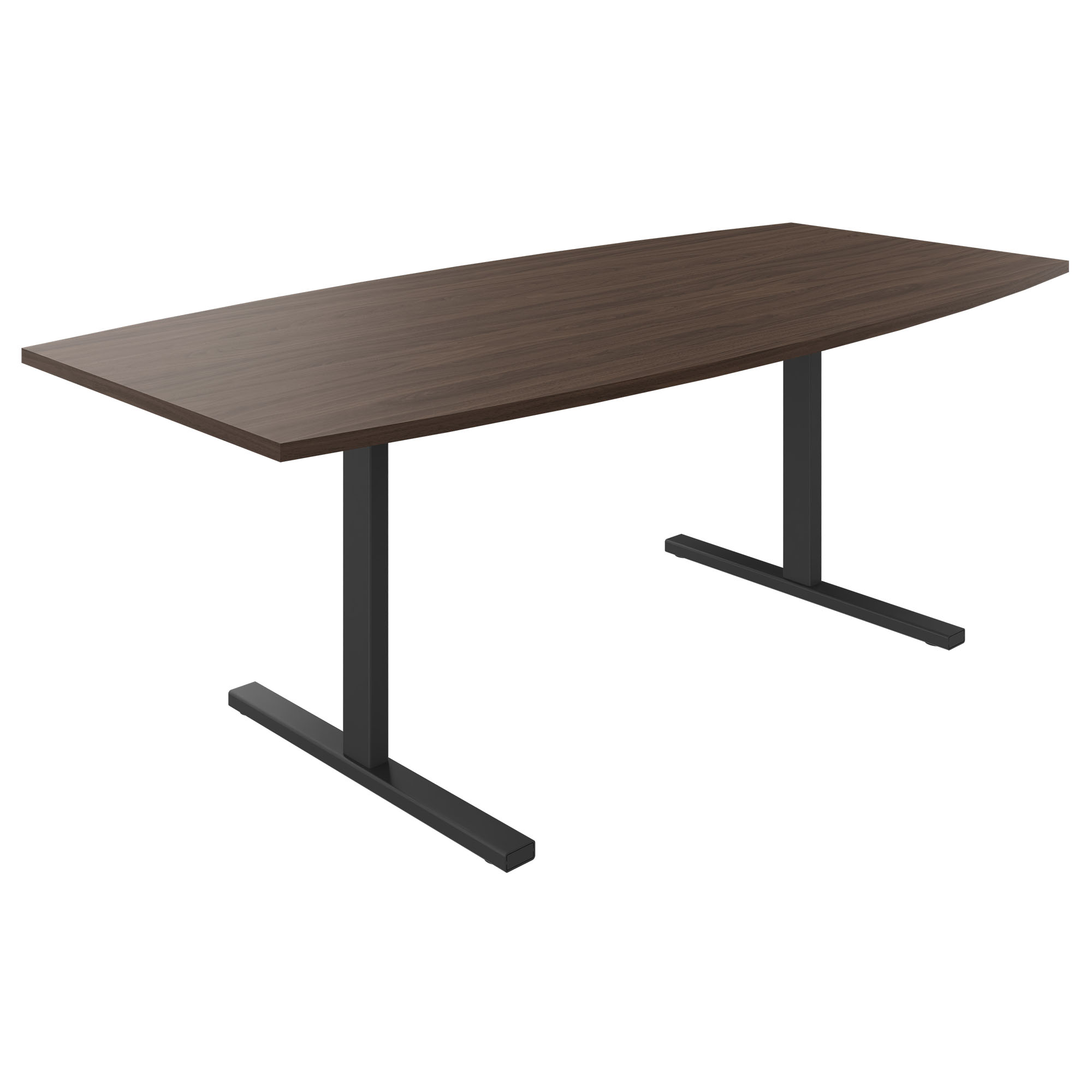 T-EASY Konferenztisch | 2000 x 1000 mm (6 - 8 Personen), Bootsform, Nussbaum - 2 Main Image