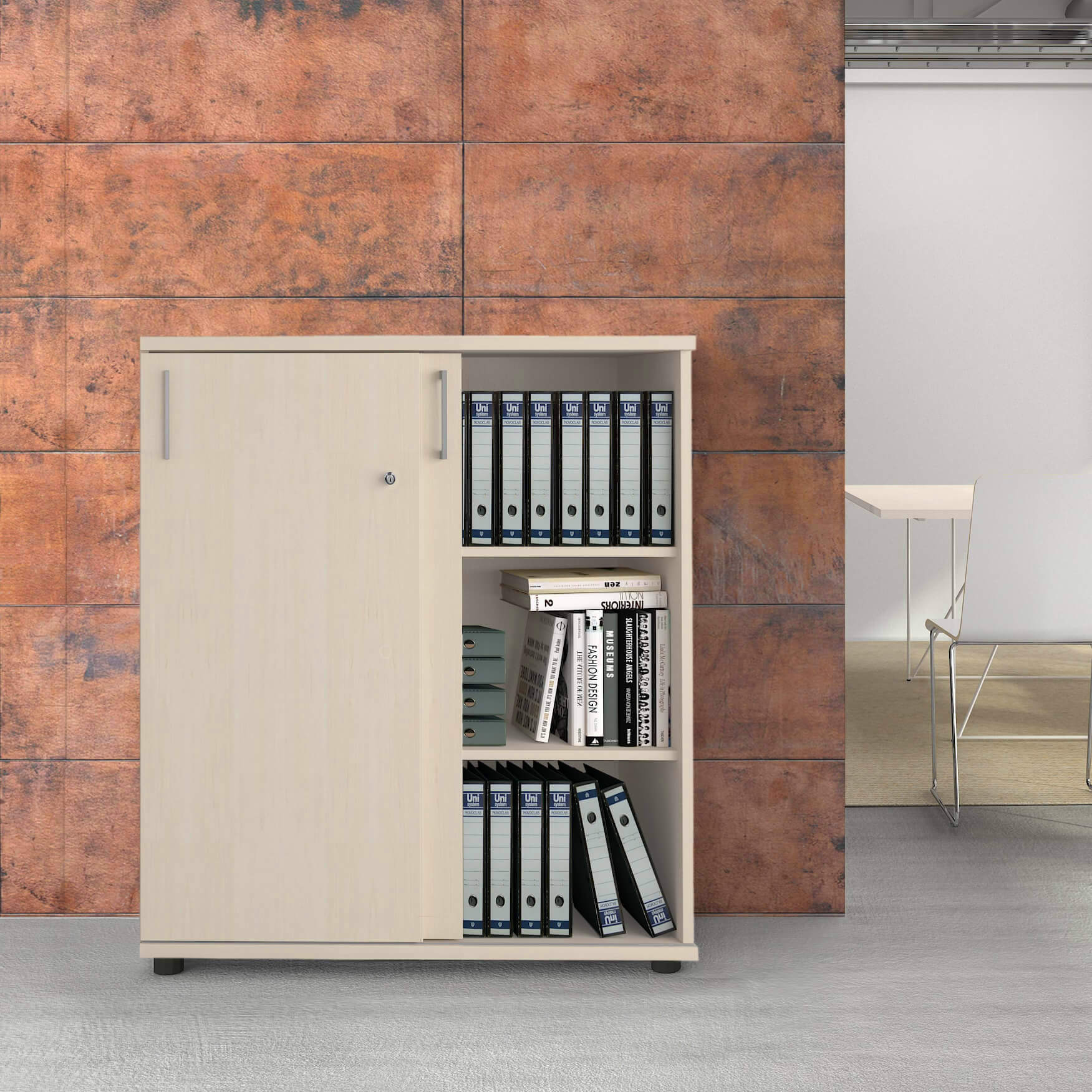 UNI Armoire de porte coulissante | 3 oh, 1000 x 1143 mm, érable - 1 Main Image