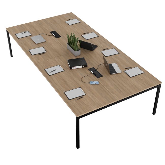 NOVA Konferenztisch | 3200 x 1640 mm (10 - 12 Personen), elektrifiziert, Bernsteineiche