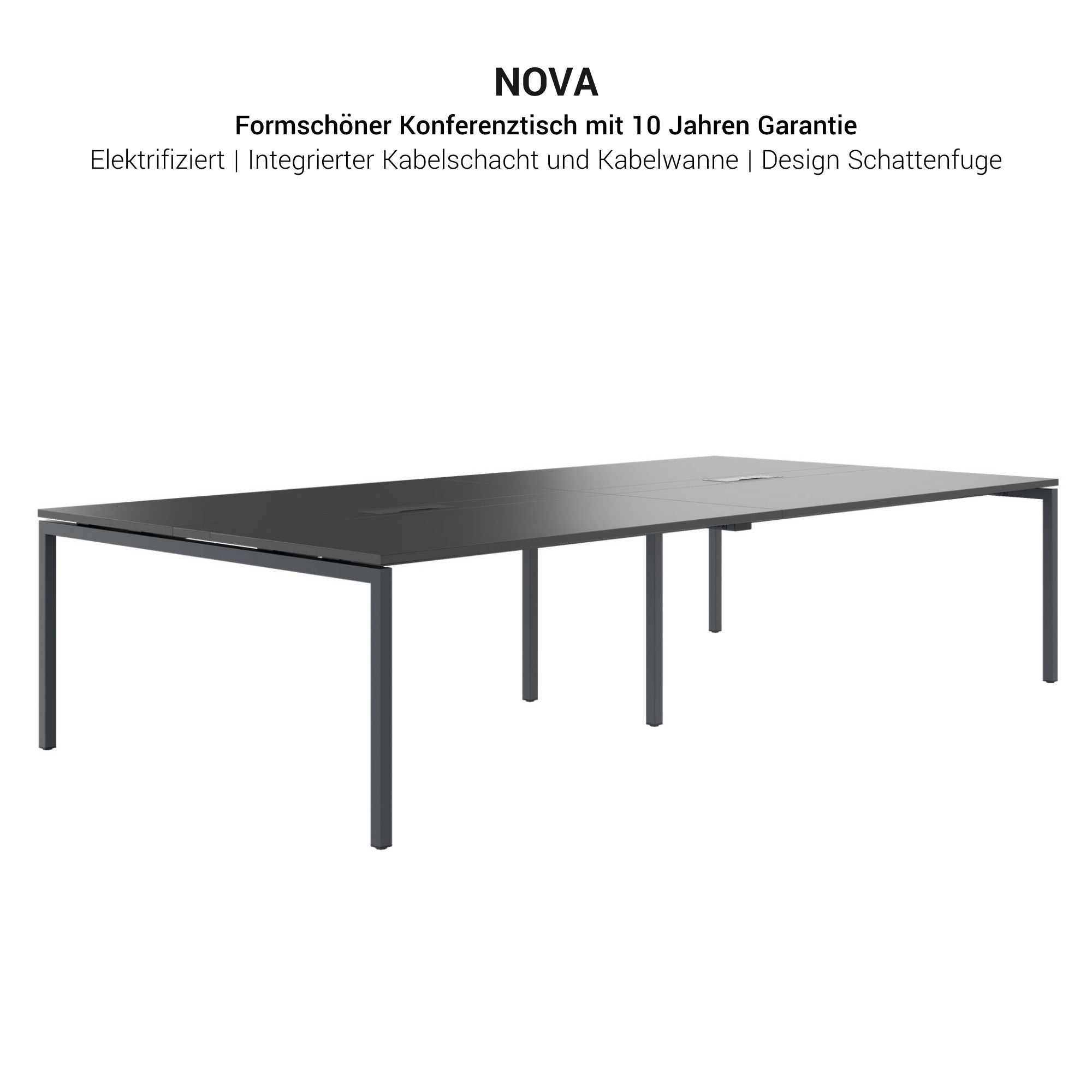 NOVA Tabella della conferenza | 3200 x 1640 mm (10-12 persone), elettrificato, bianco - 4 Main Image