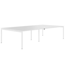 NOVA Konferenztisch | 3200 x 1640 mm (10 - 12 Personen), elektrifiziert, Weiß