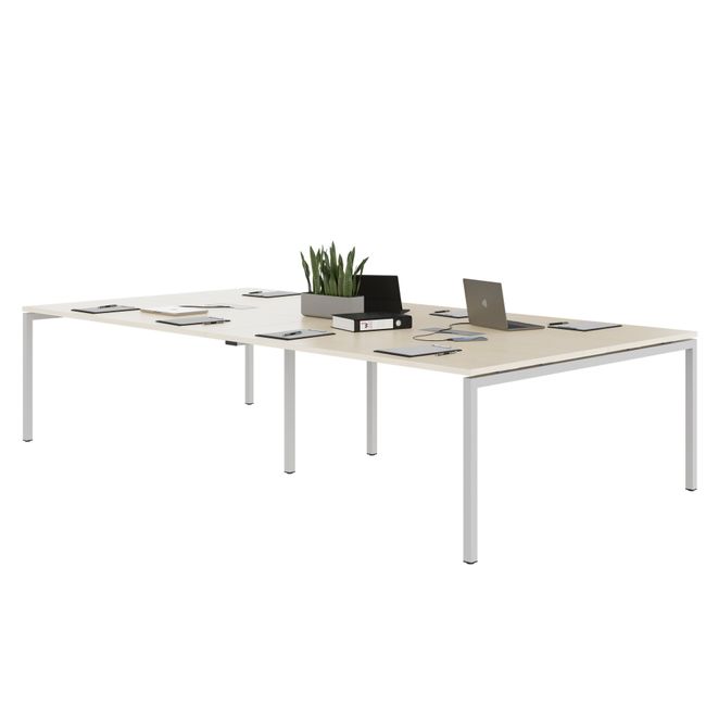 NOVA Konferenztisch | 3200 x 1640 mm (10 - 12 Personen), elektrifiziert, Ahorn