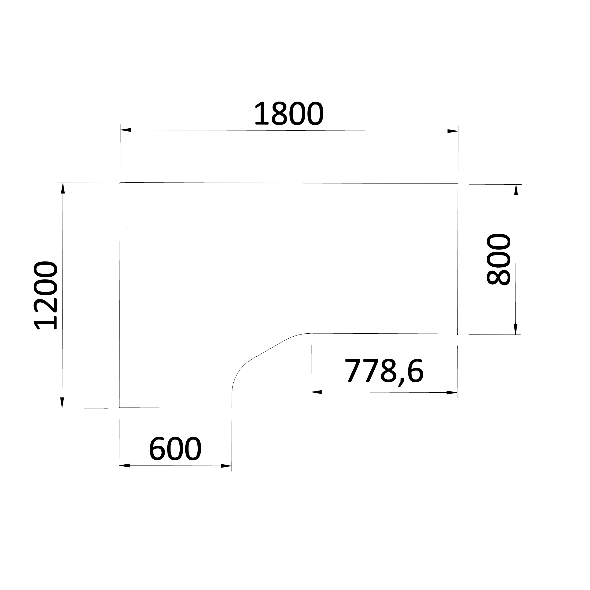 Nova angle desk | Angle on the left, 1800 x 1200 mm, white - 10 Main Image