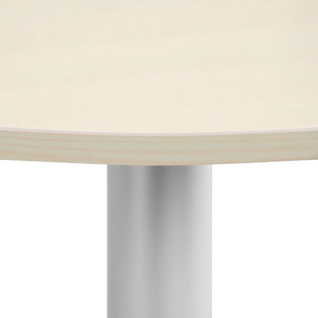 OPTIMA Besprechungstisch | Rund, Gestell Silber, Ø 1200 mm, Ahorn