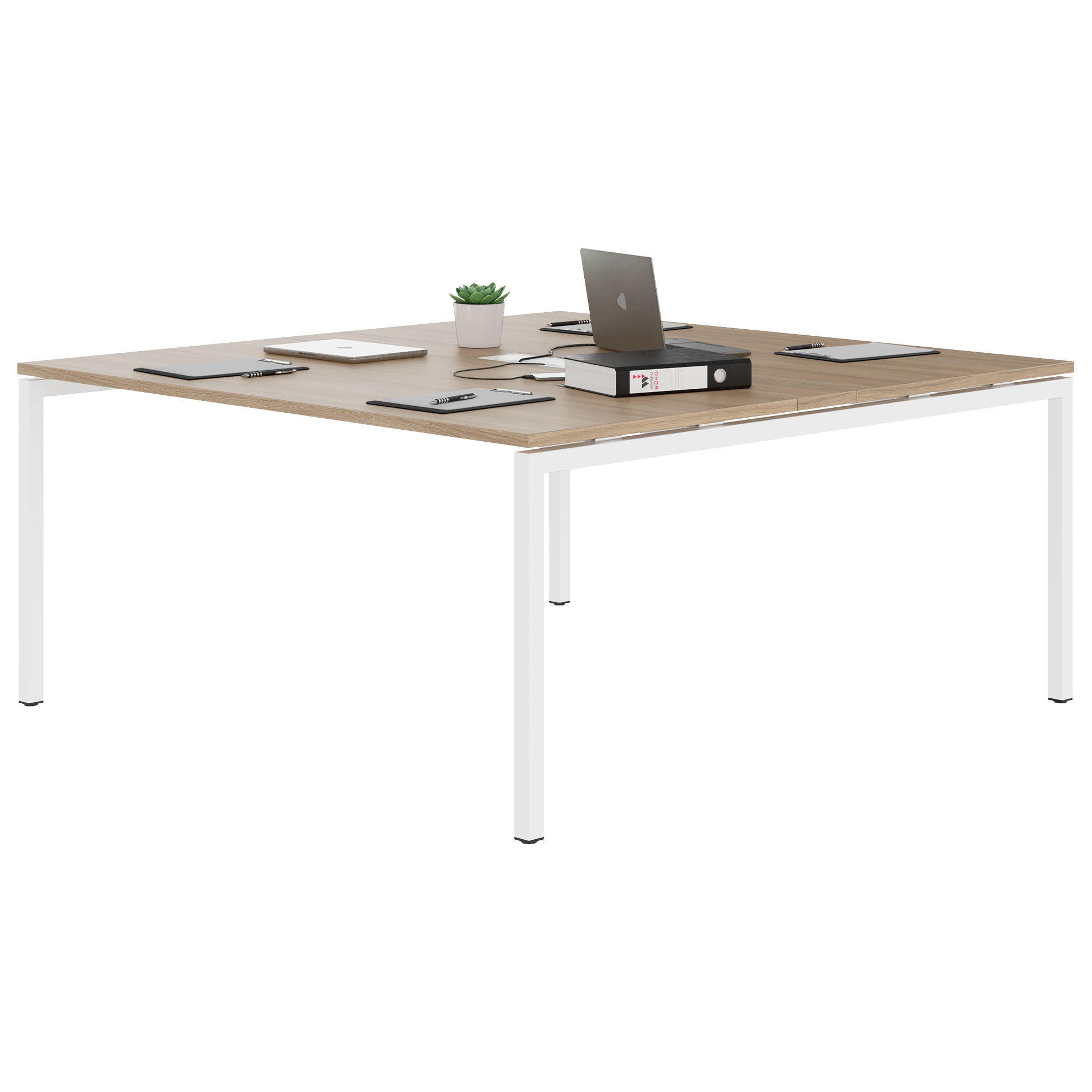 NOVA Conference table | 1600 x 1640 mm (6 - 8 people), electrified, amber oak - 3 Main Image