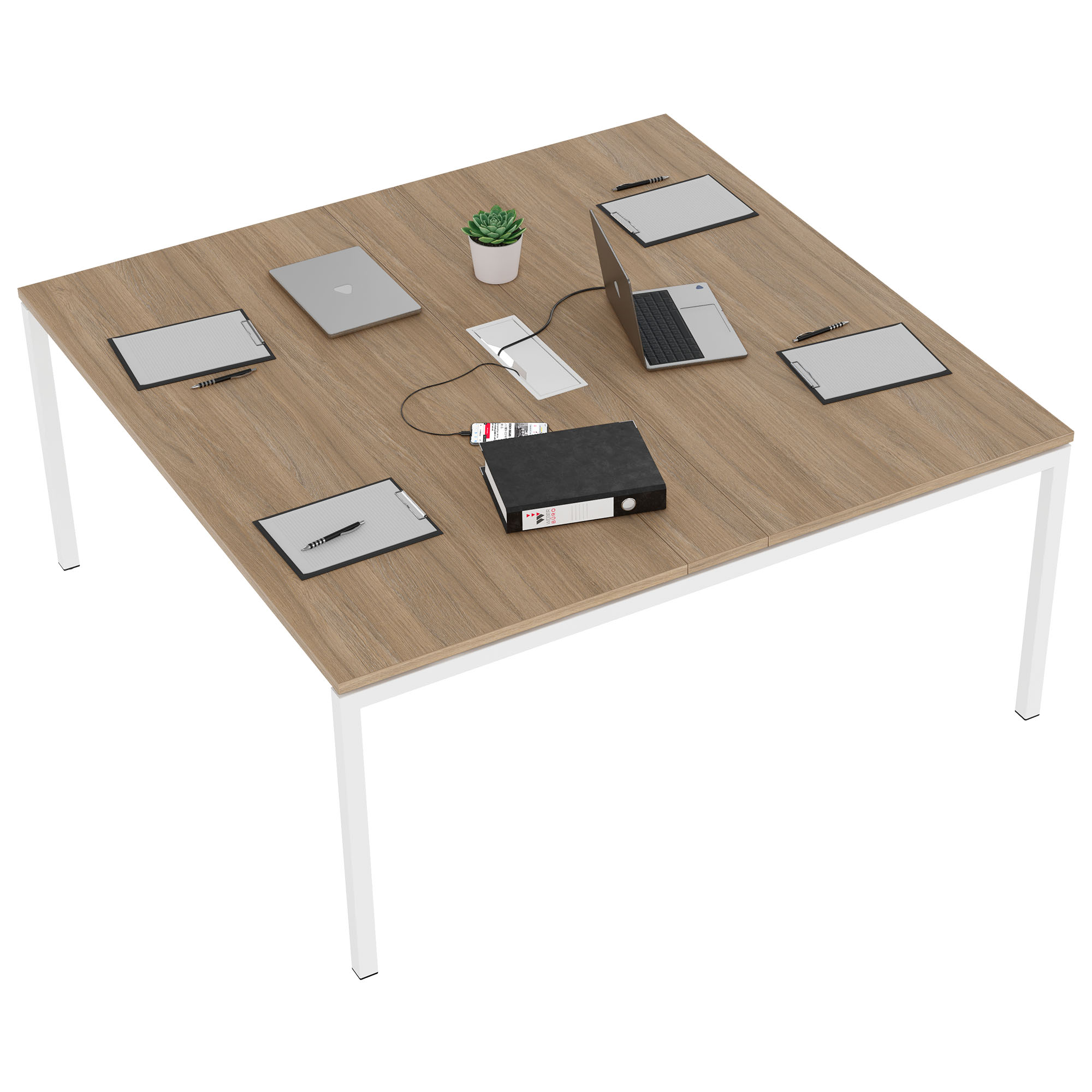 NOVA Conference table | 1600 x 1640 mm (6 - 8 people), electrified, amber oak - 4 Main Image