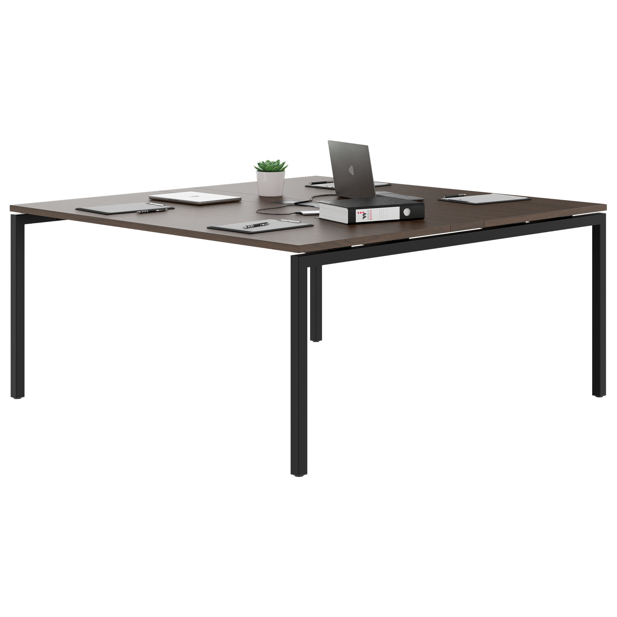 NOVA Tabella della conferenza | 1600 x 1640 mm (6-8 persone), elettrificato, noce - 3 Main Image