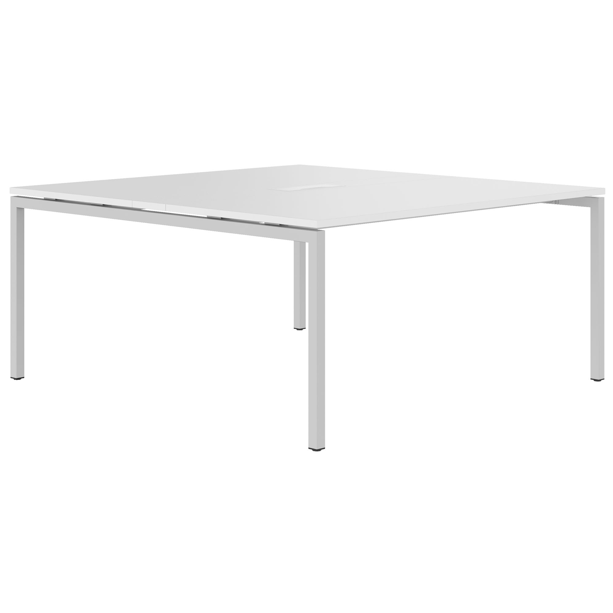 NOVA Konferenztisch | 1600 x 1640 mm (6 - 8 Personen), elektrifiziert, Weiß - 1 Main Image