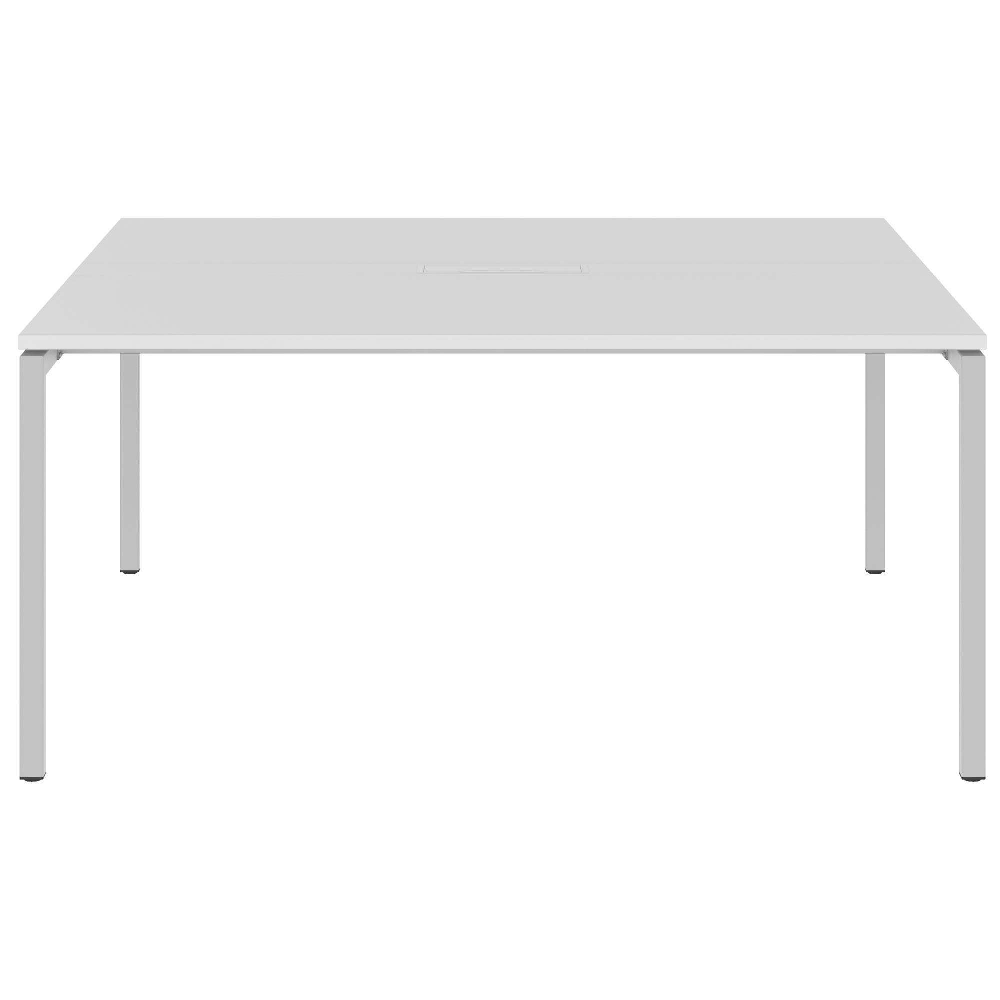 NOVA Konferenztisch | 1600 x 1640 mm (6 - 8 Personen), elektrifiziert, Weiß - 2 Main Image