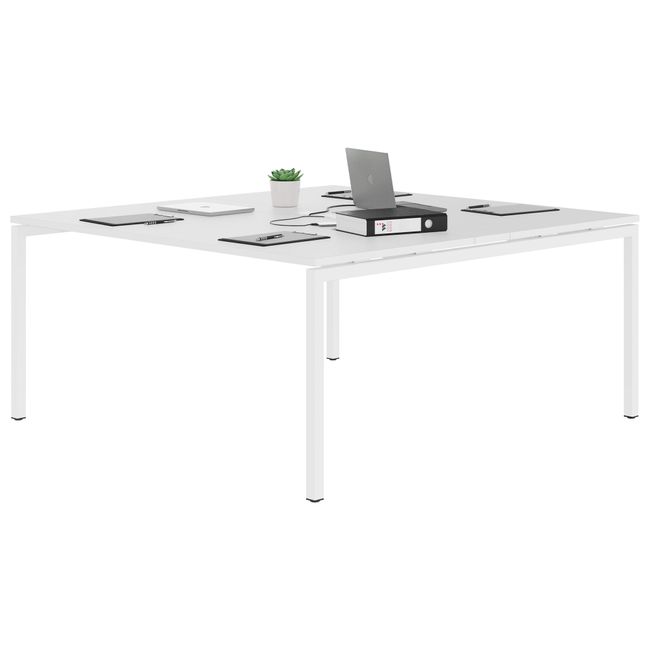 NOVA Konferenztisch | 1600 x 1640 mm (6 - 8 Personen), elektrifiziert, Weiß NOVA Konferenztisch | 1600 x 1640 mm (6 - 8 Personen), elektrifiziert, Weiß