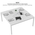 NOVA Konferenztisch | 1600 x 1640 mm (6 - 8 Personen), elektrifiziert, Weiß - 5 Thumbnail Image