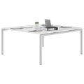 NOVA Konferenztisch | 1600 x 1640 mm (6 - 8 Personen), elektrifiziert, Weiß - 3 Thumbnail Image