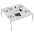 NOVA Konferenztisch | 1600 x 1640 mm (6 - 8 Personen), elektrifiziert, Weiß - 4 Thumbnail Image