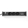 BACHMANN Steckdosenleiste | 2 LAN-Ports, 3 Steckdosen, Schwarz