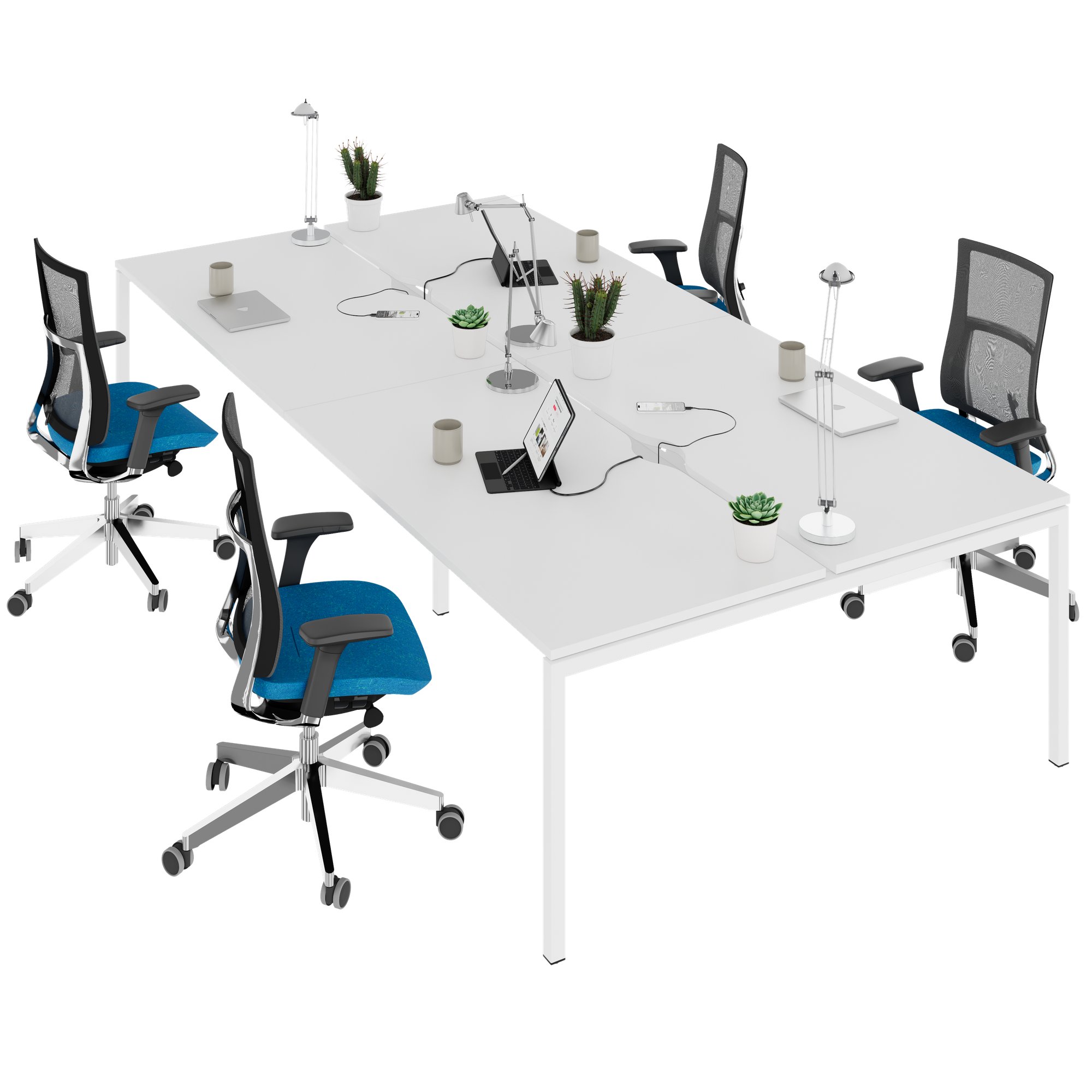 NOVA U Desk del team | 3200 x 1640 mm, bianco - 1 Main Image