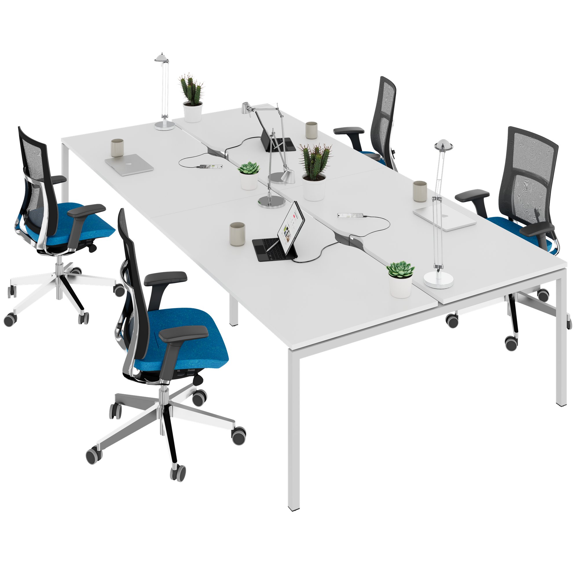 NOVA U Desk del team | 3200 x 1640 mm, bianco - 1 Main Image