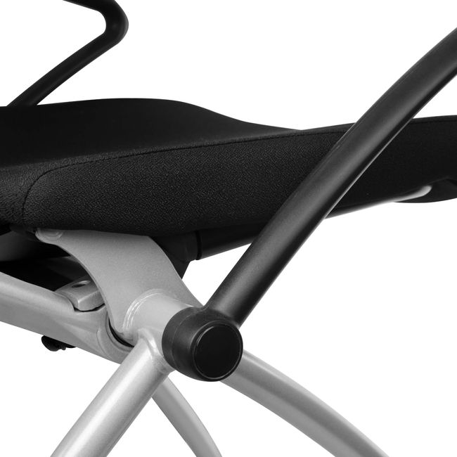 VIENA Besucherstuhl | Rollbar, Schwarz / Silber